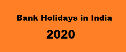Bank Holidays in India - 2020
