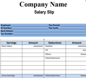 Forged Pay Slip